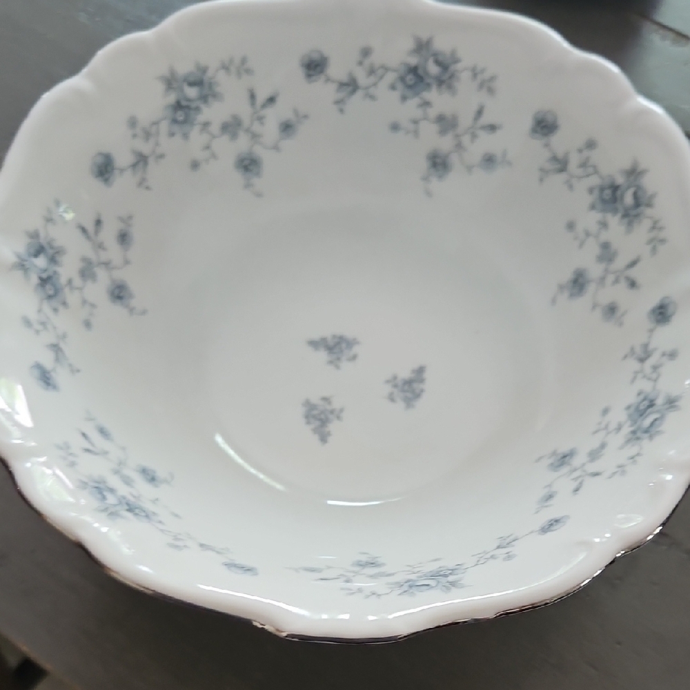 Floral Blue and White Porcelain Bowl